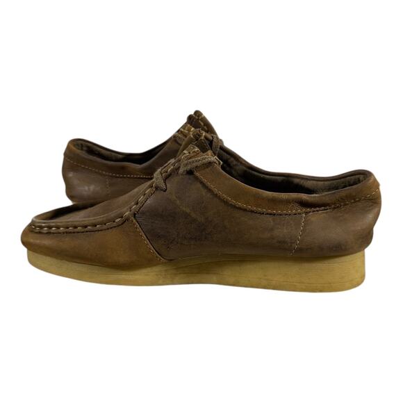 Clarks Wallabee Moc Toe Leather Shoes Women’s 6.5 Brown Crepe Sole Classic - Picture 5 of 7